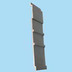 Alu kick-board profile, shape I, 5x127x7500 mm, anodized finish